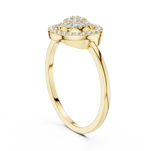 Anillo minimalista apilable con diamante de corte redondo para mujer, banda a juego de oro macizo de 14k, para regalo, compromiso, aniversario, boda - Product Image 3
