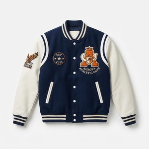 Veste universitaire en feutre de laine avec logo brodé en chenille personnalisé, fabriquée directement par le fabricant pour les clubs scolaires - Product Image 5