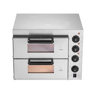 Forno Elettrico Commerciale a Doppio Strato da 14 Pollici in Acciaio Inossidabile per Pizza, da Banco, con Maniglia in Pietra Multiuso per Tostare e Cuocere - Product Image 2