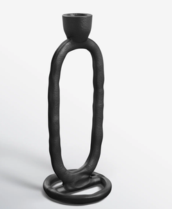 Unique design Factory Wholesale Vintage Abstract Oval Loop <b>Black</b> Metal <b>Candlestick</b> <b>Holder</b> Tabletop Candle Stand Decor - Product Image 2