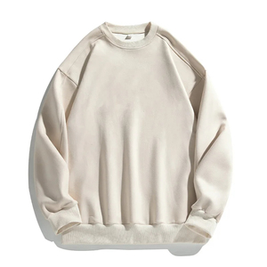 2025 New Style 100% Cotton Solid Color Oversized Stand Collar Pullover Sweatshirt for Men Winter Retro for <b>Couples</b> - Product Image 2