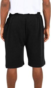 Shorts cargo noirs pour hommes, taille élastique, couleur unie, décontractés, longueur Bermuda, avec poches, tissu en coton respirant - Product Image 1