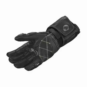 Guantes de Motocicleta de Cuero Negro, Largos hasta la Muñeca, Transpirables, Sin Forro, Estilo Deportivo para Ciclismo, Uso en Primavera y Otoño, Comodidad Directa de Fábrica - Product Image 5