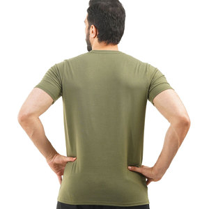 T-shirt à manches courtes vert olive pour homme avec imprimé Eat Sleep Squat Repeat, col rond, coupe décontractée, jersey en coton - Product Image 4