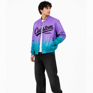 Wholesale Manufacturer <b>Men's</b> PU Leather <b>Varsity</b> <b>Bomber</b> <b>Jacket</b> Custom Embroidery OEM Streetwear - Product Image 4