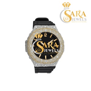 Reloj de Moda con Correa de Goma Negra y Diamantes, Estilo Hip Hop, para Celebraciones y Uso Diario, Disponible para Exportación - Product Image 1