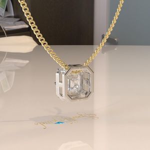 Collar Elvora Gems con Colgante de Moissanita de Corte Octogonal Geométrico, Oro Sólido de 2.8CT, Certificado IGI, Chapado en Rodio, Cadena de Cuerda, para Fiesta - Product Image 6