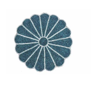handcrafted beaded placemat Round Placemat Design Placemat by Saro Lifestyle Shamrock Coquette Bow Placemat table mat or - Product Image 4