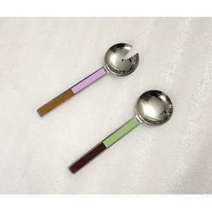 Newly Designed Stainless Steel <b>Salad</b> <b>Server</b> With Resin Inlay Handle Serving Spoon Kitchenware <b>Salad</b> Spoon Metal Cutlery Utensils - Product Image 1