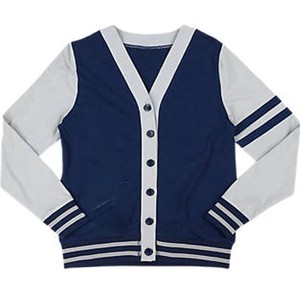 Cárdigan Personalizado, Hecho a Medida, de Algodón, con Letras Bordadas, Azul y Gris, para Mujeres de Hermandades Griegas - Product Image 1