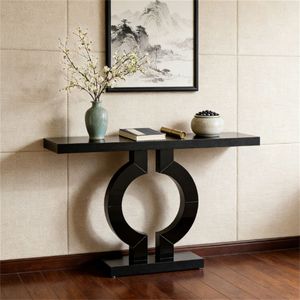 Consolle moderna a O con specchio, tavolo da divano con contenitore e scrivania d'ingresso - Product Image 3