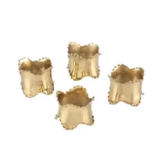 Classic Brass Napkin <b>Rings</b> 4.5cm Width Flower Shape Table Decoration Accessory - Product Image 3