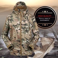 Veste Softshell Camouflage Homme Doublée Polaire Imperméable à Capuche pour Randonnée et Chasse Extérieure Multicam CP Camo Vert Marron