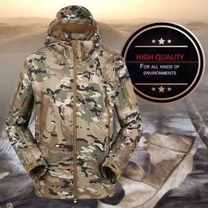 <b>Camo</b> Softshell <b>Jacket</b> Men Fleece Lined <b>Waterproof</b> Hooded Outdoor Hiking Hunting Coat Multicam CP <b>Camo</b> Green Brown - Product Image 5