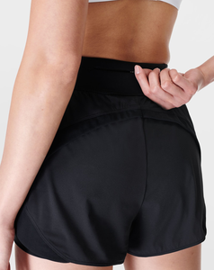 Shorts Deportivos Negros de Cintura Alta para Mujer, Calidad Premium, Cintura Elástica, Corte Regular, Secado Rápido, Tejido de Spandex y Poliéster, 180 g, 2026 - Product Image 4