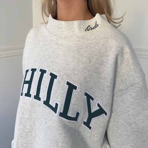 Birds Custom Cotton Fleece <b>Mock</b> <b>Neck</b> Sweatshirt Polka Dot Gingham Chenille Patch Embroidery Men Women Youth Pullover - Product Image 4