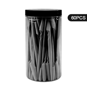 60 pièces d'outils de dermaplaning professionnels noirs, outil de précision pour la mise en forme des sourcils, éliminateur de poils du visage, couleurs personnalisées, rasoir facial en acier inoxydable - Product Image 1