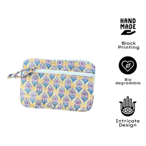 Quilted Cotton <b>Laptop</b> <b>Sleeve</b> 13/15 Inch Zippered Closure Luxurious Modern Travel Fashionable Elegant Vintage Jaipur Block Print - Product Image 3