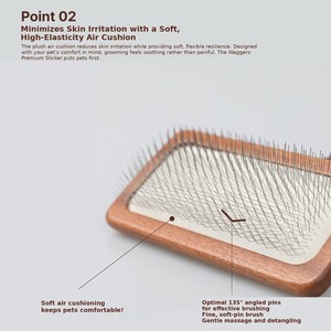 Cepillo de madera para eliminar el pelo de mascotas, diseño duradero, cerdas suaves para el cuidado canino, cuidado de mascotas, eficiencia en el aseo de animales. - Product Image 4