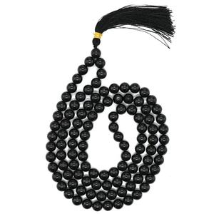 ลูกปัดมาลาทำจากทัวร์มาลีนดำเกรดพรีเมียม ขัดเงา งานฝีมือ 108 เม็ด สำหรับโยคะและสมาธิ ราคาขายส่ง - Product Image 2