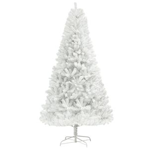 Albero di Natale Artificiale Bianco Non Illuminato da 2,1 m con 1000 Punte di Rami, Decorazione Festiva, Apertura Automatica e Base in Acciaio, Materiale PE PVC - Product Image 1