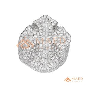 <b>Mens</b> <b>Silver</b> Tone Moissanite Cross <b>Ring</b> Luxury Hip Hop Statement <b>Ring</b> Fashion Jewelry for <b>Men</b> - Product Image 5