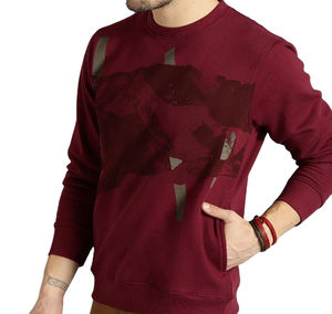 Sudaderas de moda de manga larga de algodón, sudadera transpirable de forro polar para hombre, de secado rápido, color sólido, transpirable, OEM personalizado - Product Image 1