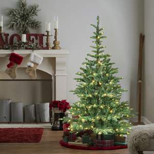 Albero di Natale Artificiale Premium Verde Abete Preilluminato 2,4 m con 1307 Punte Realistiche in PE e PVC Misto e 500 Luci LED - Product Image 2
