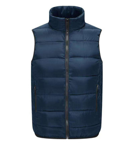 Chaleco Acolchado Naranja para Hombre, Cuello Alto, Cierre Frontal con Cremallera, Cortavientos, Informal, Ropa de Invierno, Color Sólido, Corte Regular, Poliéster/Algodón - Product Image 5