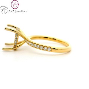 MEILLEUR MODÈLE 18K Au750 Blanc/Jaune/Or Rose et Bague de Fiançailles Deux Tons 0.30CT Diamant Naturel Forme Anniversaire De Fête De Mariage - Product Image 2