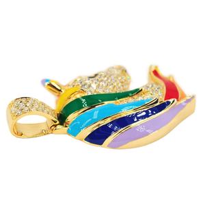 Collar con Colgante de Moissanita Fantasma Chapado en Oro, Joyería con Diseño de Cara Feliz para Regalo de Fiesta - Product Image 4