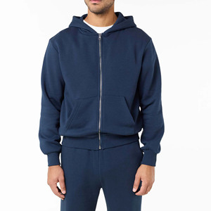Survêtement Relexad Fit à ourlet ouvert, sweat à capuche zippé intégral Midnight, doublure polaire 300 GSM en coton, pour homme - Product Image 4