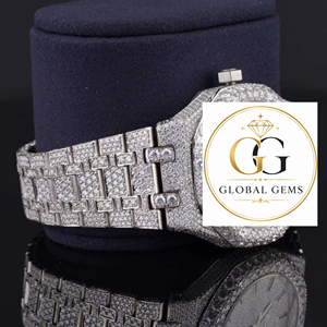 Export Quality Square 20mm Modern Fully White Iced Out Moissanite Diamond <b>Automatic</b> Mechanical Watch Sapphire Crystal Best Price - Product Image 4