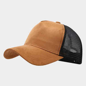 5 Panel Trucker Caps Custom logo Blank Suede Trucker <b>Hats</b> - Product Image 2