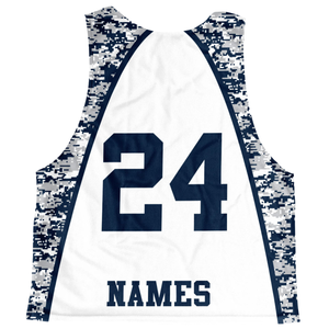 OEM Lacrosse Pinnies Personalized Reversible Practice Vest Athletic Team Black White Yellow Sublimated Tank <b>Top</b> Player Name Dot - Product Image 5