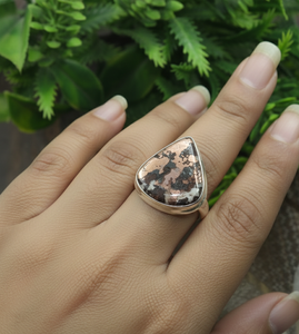 unique Copper Dolomite 925 Sterling <b>Silver</b> <b>Ring</b> Rose Gold Yellow Gold Plated Handmade Pear Handmade Boho <b>Statement</b> <b>Ring</b> for Her - Product Image 4