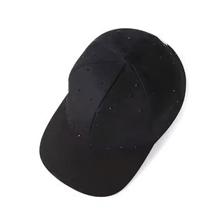 Gorra de Béisbol de 5 Paneles de Gamuza Pura Personalizada de Alta Calidad ODM OEM, Visera Curva, Forro de Satén, Logotipo Personalizado con Diamantes, Gorra Unisex - Product Image 4