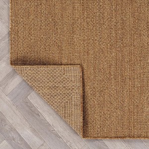 Alfombra de Yute para Exteriores, Rectangular, de Color Sólido, Estilo Costero, Tejido Plano, con Base de Goma Antideslizante - Product Image 3