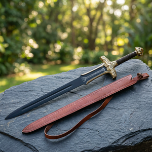 Espada de Acero Forjada a Mano con Grabado de Conan el Bárbaro, Recubierta con Pintura en Polvo, 40 Pulgadas de Longitud Total, Réplica Medieval de Fantasía, Cuchillo de Camping, Regalo - Product Image 2
