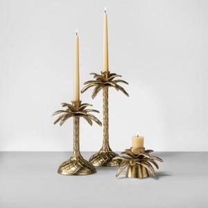 Gold Pineapple Candlestick Holders <b>Tapered</b> Shape Hand Casted Technique Tabletop Display Luxury <b>Candle</b> Stand For Ramadan Decor - Product Image 2
