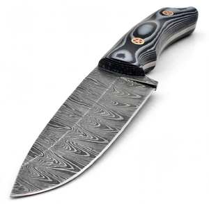 Couteau utilitaire d'extérieur en acier Damas forgé à la main avec manche en G10 multicouche - Product Image 3