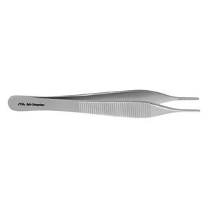 Pinzas Quirúrgicas Adson Micro para Aplicación de Apósitos, Rectas, de Acero Inoxidable, con Puntas Dentadas Estándar de 0.3mm, Manuales, CE, 4.75 Pulgadas - Product Image 3