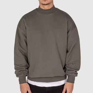 Sweat à capuche d'hiver en molleton de coton à col montant personnalisé, de haute qualité, vierge, brodé, coupe oversize, respirant, séchage rapide, style vintage pour homme - Product Image 1