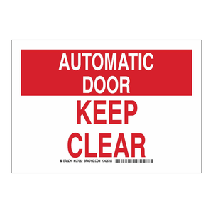 Panneau de signalisation automatique pour porte en PVC Brady - Panneau de signalisation imprimé UV pour la sécurité des entrées de lieu de travail - Product Image 1
