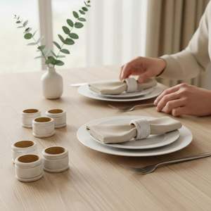 <b>Ceramic</b> Napkin <b>Rings</b> Round Table Decoration Durable Eco Friendly Dishwasher Safe Wedding Party Dinnerware Accessory - Product Image 1