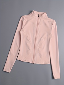 Veste de yoga sans couture pour femmes, légère, pour la course à pied, le fitness, les sports, avec fermeture éclair intégrale, extensible, respirante, vêtements de sport, logo personnalisé - Product Image 1