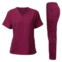 Ensemble de tenues d'allaitement tissées Bestin en Spandex extensible, col en V, style jogger, unisexe, pour usage hospitalier, vente en gros OEM, en stock