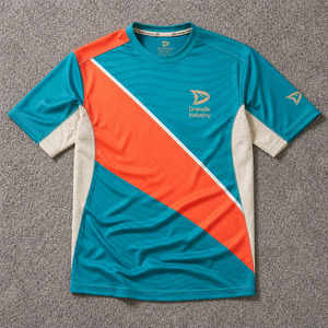 Premium Custom Cricket Jersey Men Quick Dry Polyester Match Shirt Teal Orange Teamwear Sports Uniform - Product Image 1
