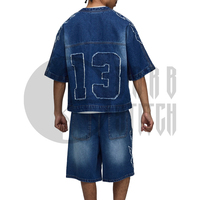 Camiseta de Manga Corta para Hombre, Cuello en V, Estilo Oversize, Color Sólido, Lavada, Estilo Urbano, Algodón 320g, Logotipo Frontal