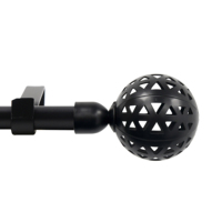 Tringle à rideaux décorative extensible en métal avec embouts en forme de boule, ensemble de tringles à rideaux avec supports, installation facile